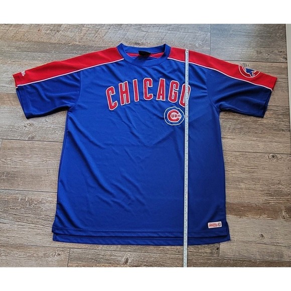 CHICAGO CUBS Jersey STITCHES Men’s LARGE Embroidered Logos Dual Sided MLB Gear - Picture 12 of 14